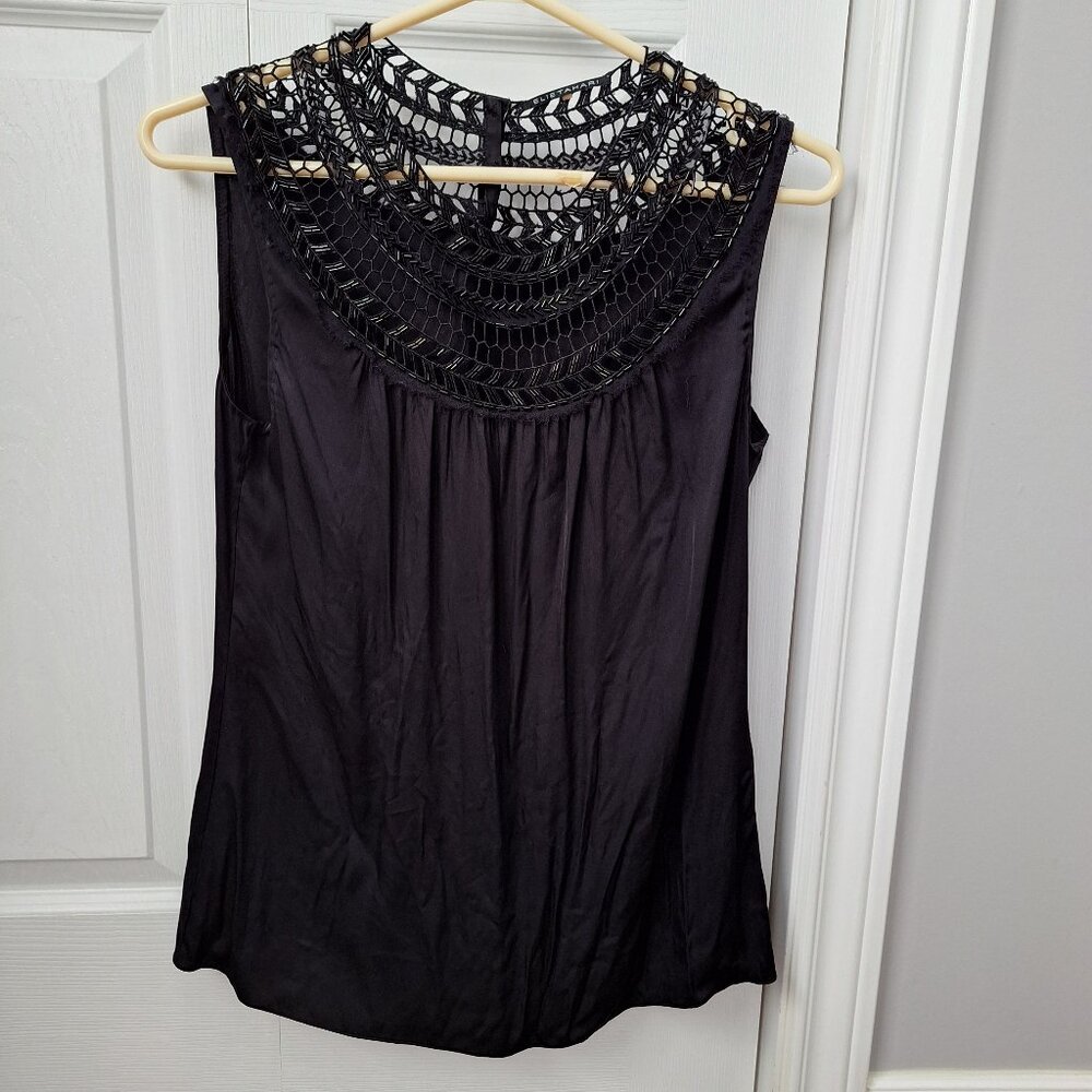 Elie Tahari Black Silk Sleeveless Top